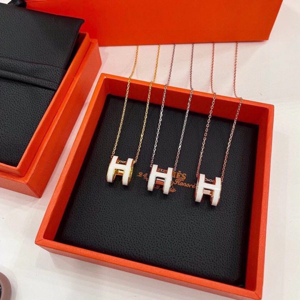 18K Mini Pop H White Necklace - 图片 7