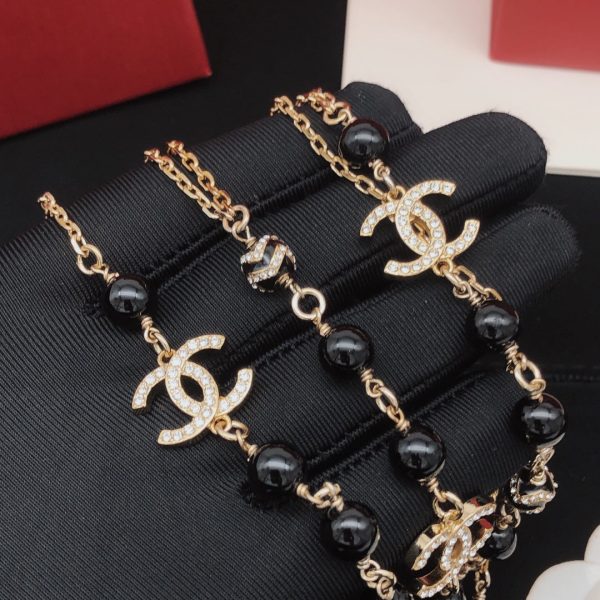 18K CC Black Pearls Necklace - Image 4
