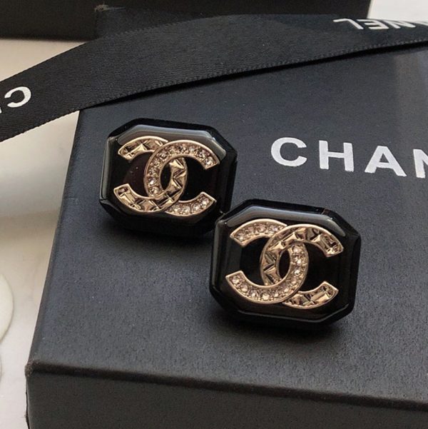 18K CC Resin Earrings - 图片 2
