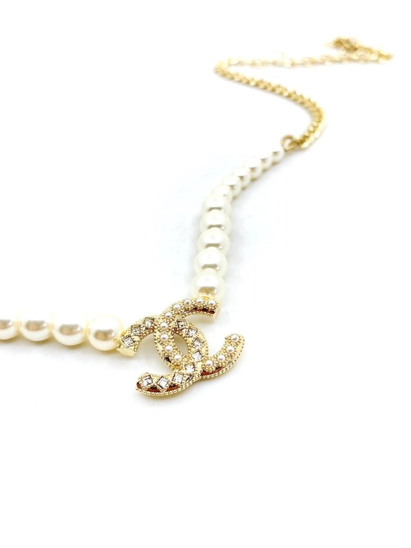 18K CC Pearls Choker Necklace - 图片 3