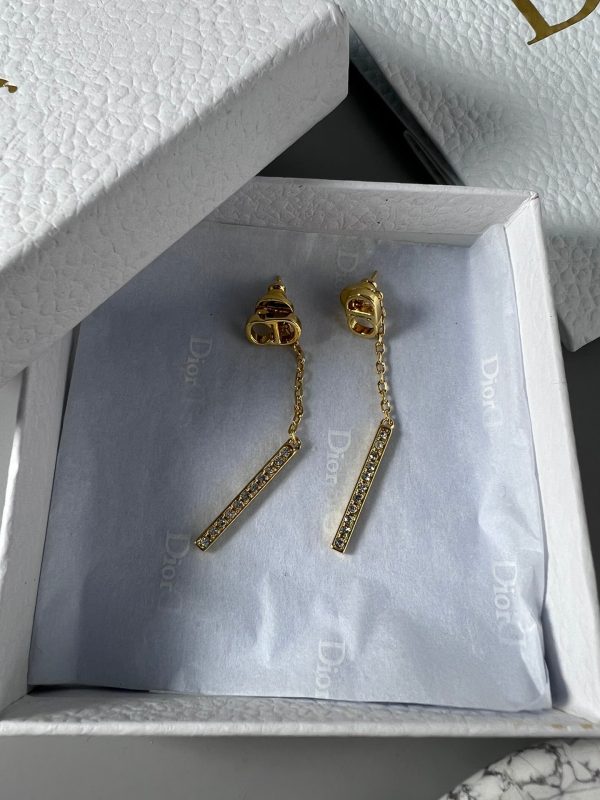 18K CD Vintage Tassel Diamonds Earrings - 图片 3