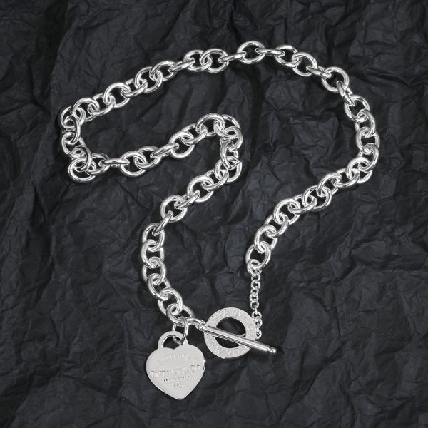 18K T Heart Tag Necklace - 图片 2