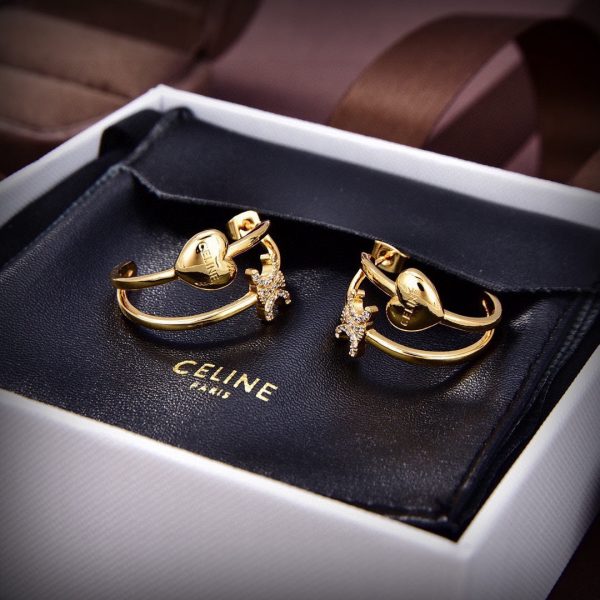 18K Triomphe Heart Earrings - Image 3