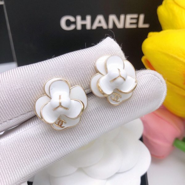 18K CC Flower Pearl Earrings - 图片 3