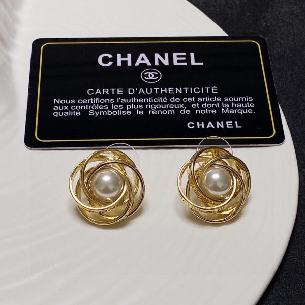 18K CC Pearl Earrings - 图片 3