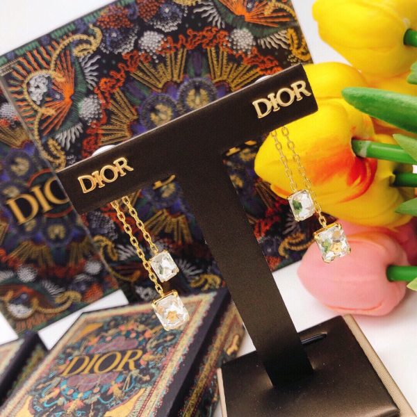 18K CD Tassel Crystal Star Earrings - 图片 3