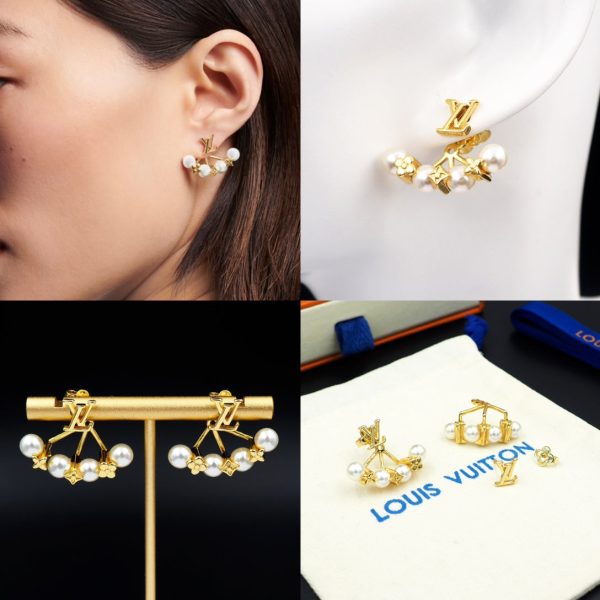 18k Louis Monogram Pearls Earrings - 图片 2