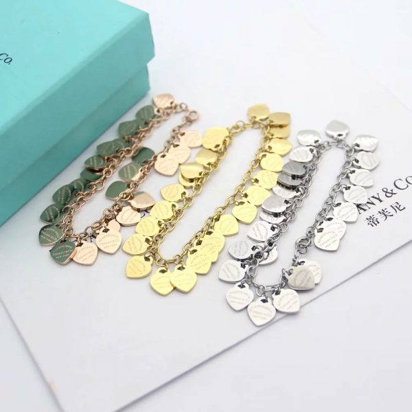 18K T Heart Tag Bracelet - 图片 5