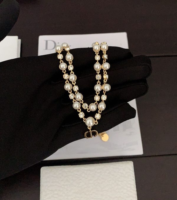 18K CD Long Pearl Chain Necklace - 图片 4