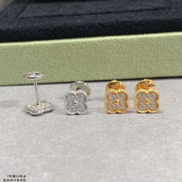 18K Vintage Alhambra Diamonds Earrings - Image 4