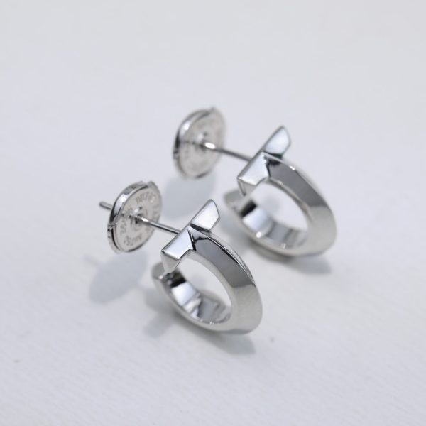 18K T Hoop Earrings - 图片 4