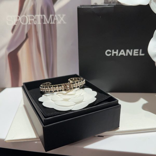 18K CC Cuff Strass Open Bracelet - Image 4
