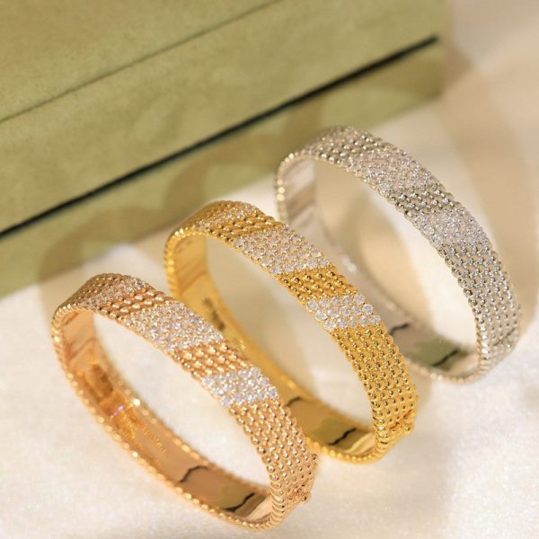 18K Perlée 5 Rows Diamond Bracelet - 图片 6