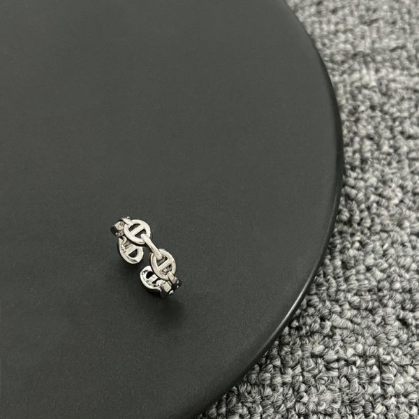 18K Chaine D'Ancre Enchainee H Ring - 图片 2