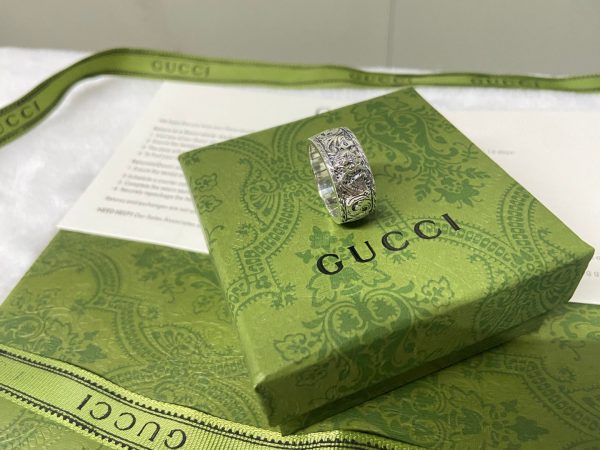 Double G Feline Head Ring - 图片 8