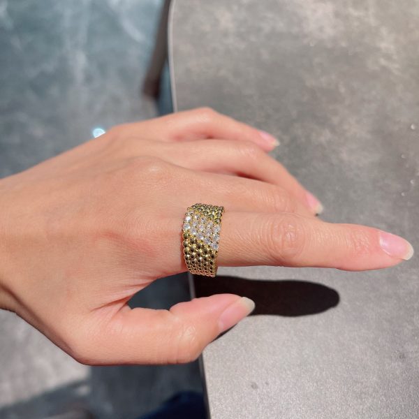 18K Perlée Diamonds Five Rows Ring - 图片 7