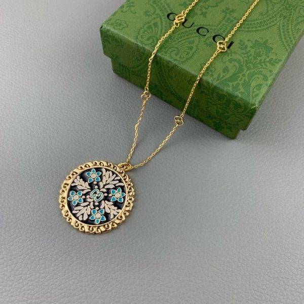 18K Double G Iconic Floral Pendant Necklace - 图片 3