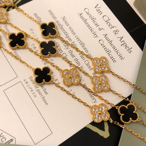 18K Vintage Alhambra 20 Motifs Long Necklace - Image 4