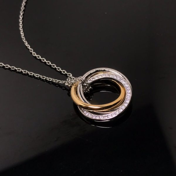 18K Trinity Diamonds Necklace - 图片 8