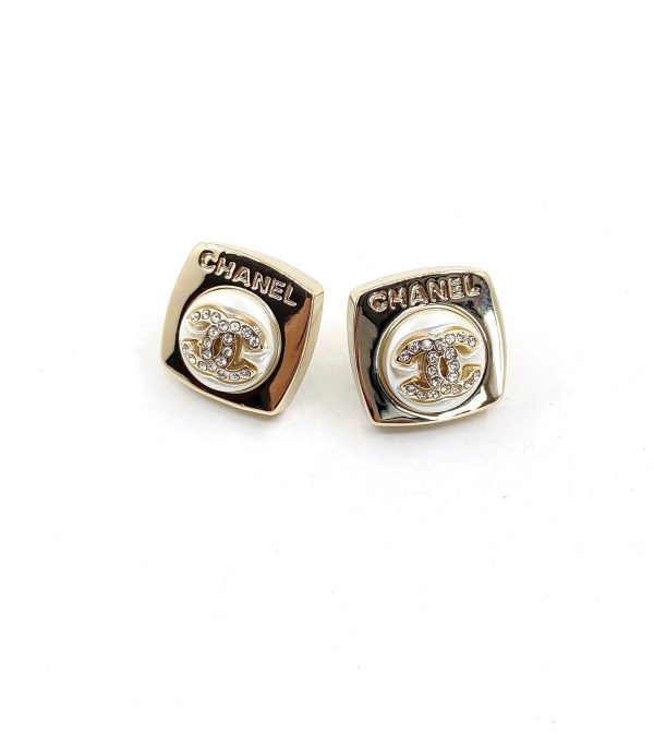 18K CC Diamond Square Earrings - 图片 3