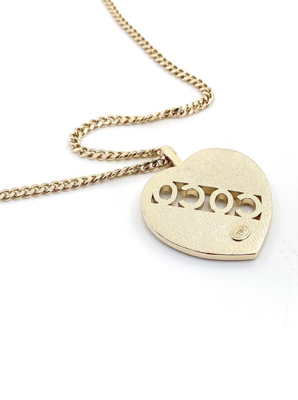18K CC Heart Diamond Chain Necklace - 图片 3
