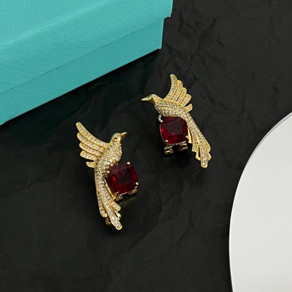18K T Bird Diamonds Earrings - 图片 4