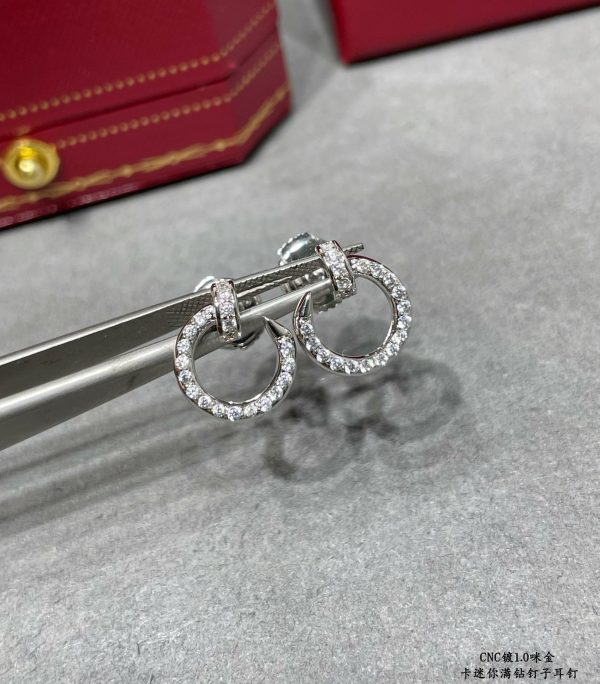 18K Juste Un Clou Diamonds Earrings - 图片 4