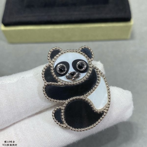 18K Lucky Animals Panda Clip Brooch - 图片 5
