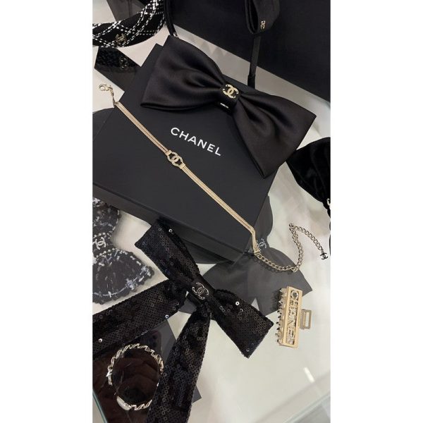 18K CC Gold Choker Chain Necklace - 图片 4