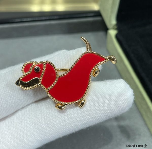 18K Lucky Animals Dachshund Clip Brooch - 图片 4