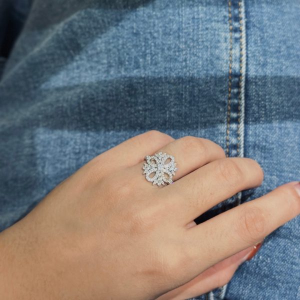18K T Vinatge Flower Ring - 图片 3