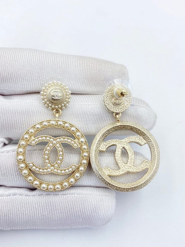18K CC Pearl Earrings - 图片 2