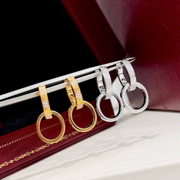18K Love Pave Diamond Earrings - 图片 12