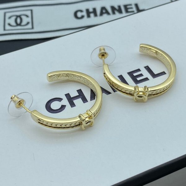18K CC Circle Zircon Earrings - Image 4