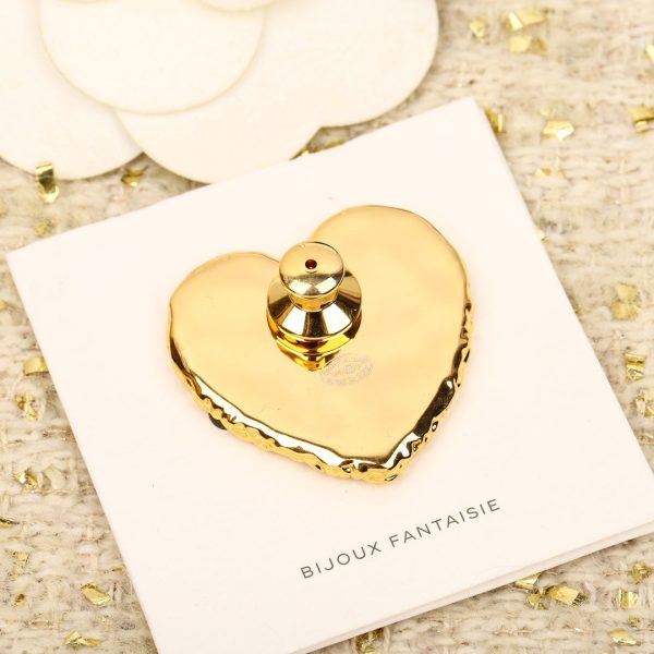 18K CC Black Heart Brooch - Image 5