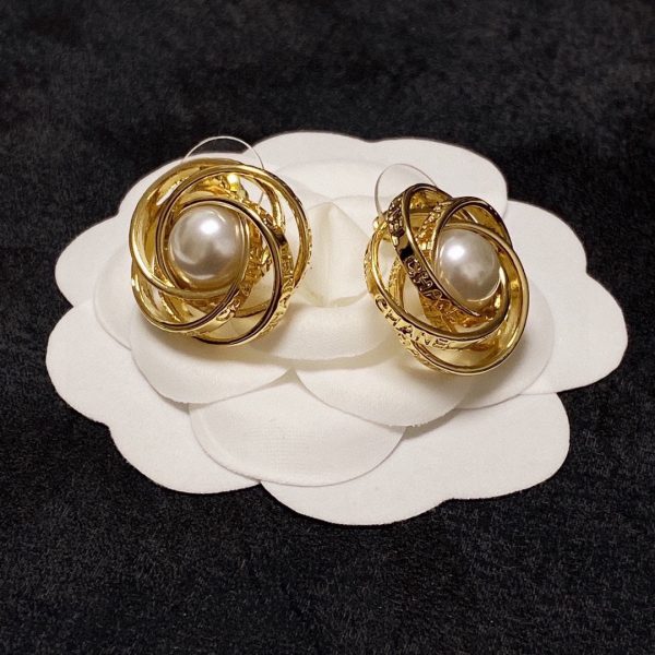 18K CC Pearl Earrings - 图片 4