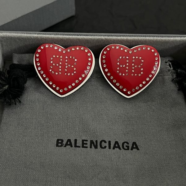 18K BB Red Heart Earrings - Image 2