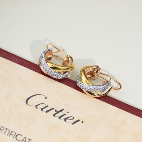 18K Trinity Diamond Earrings - Image 7
