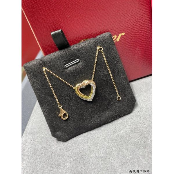 18K Trinity Heart Diamond Necklace - 图片 9