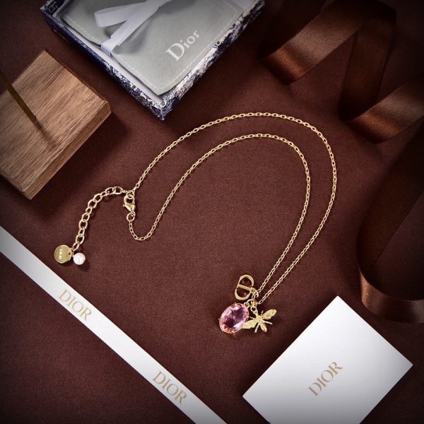 18K Petit CD Pink Crystal Necklace - 图片 4
