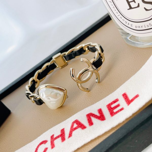 18K CC Heart Black Cuff Bracelet - 图片 2