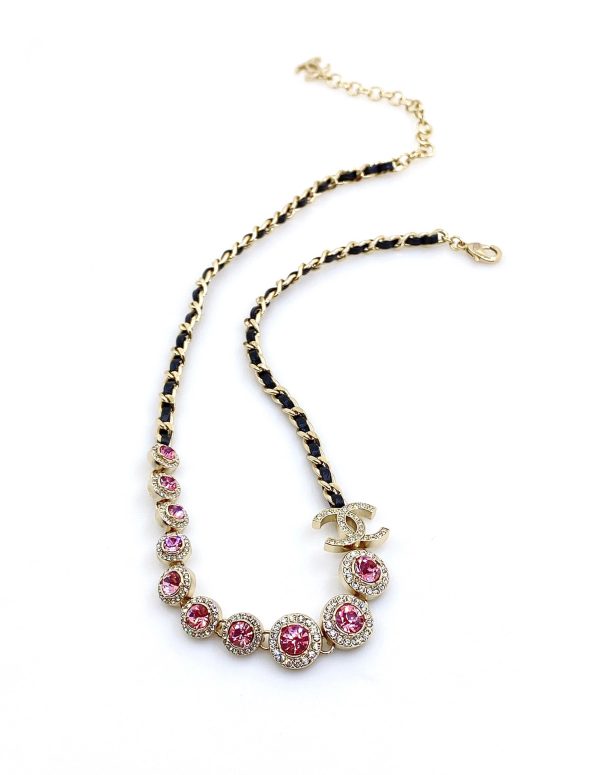 18K CC Leather Choker Necklace - 图片 4