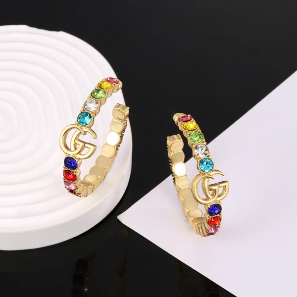 18K Double G Circle Earrings - 图片 6