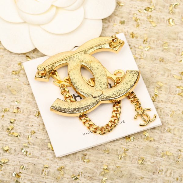 18K CC Black Chain Brooch - 图片 4