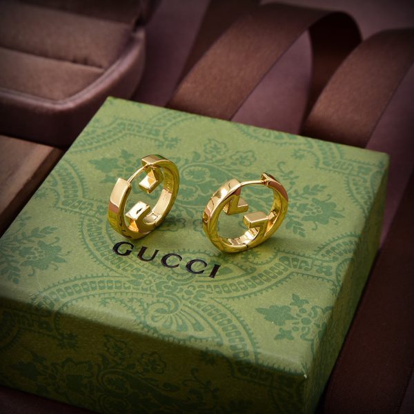 18K Double G Hollow Earrings - 图片 4