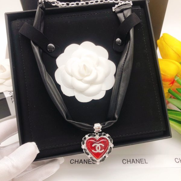 18K CC 2021 Leather Choker Necklace - 图片 2