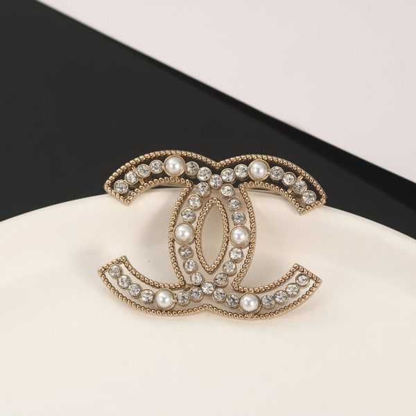 18K CC Pearls Brooch - Image 4