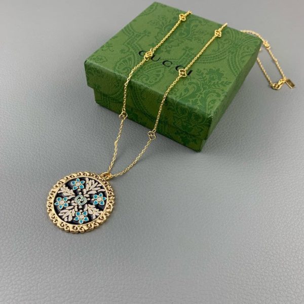 18K Double G Iconic Floral Pendant Necklace - 图片 4