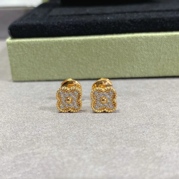 18K Vintage Alhambra Diamonds Earrings - Image 8