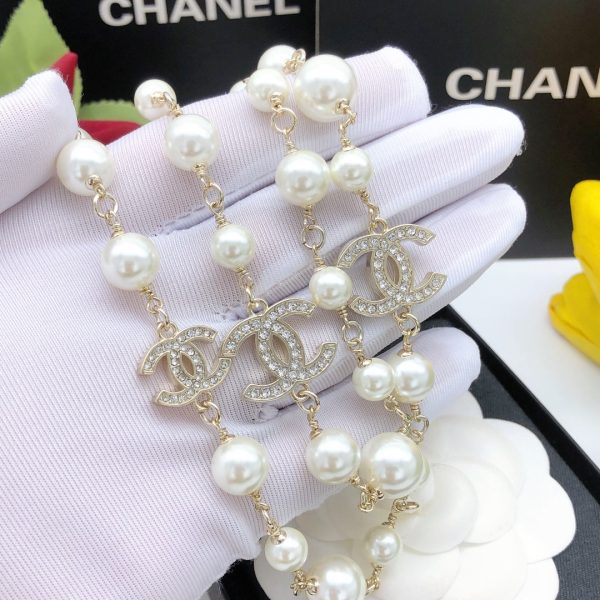 18K CC Long Pearls Necklace - 图片 4